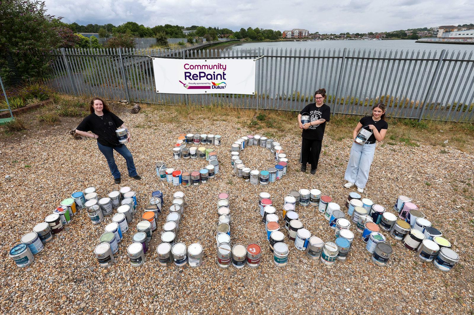 Photograph of unused paint ready for reuse by Community RePaint.