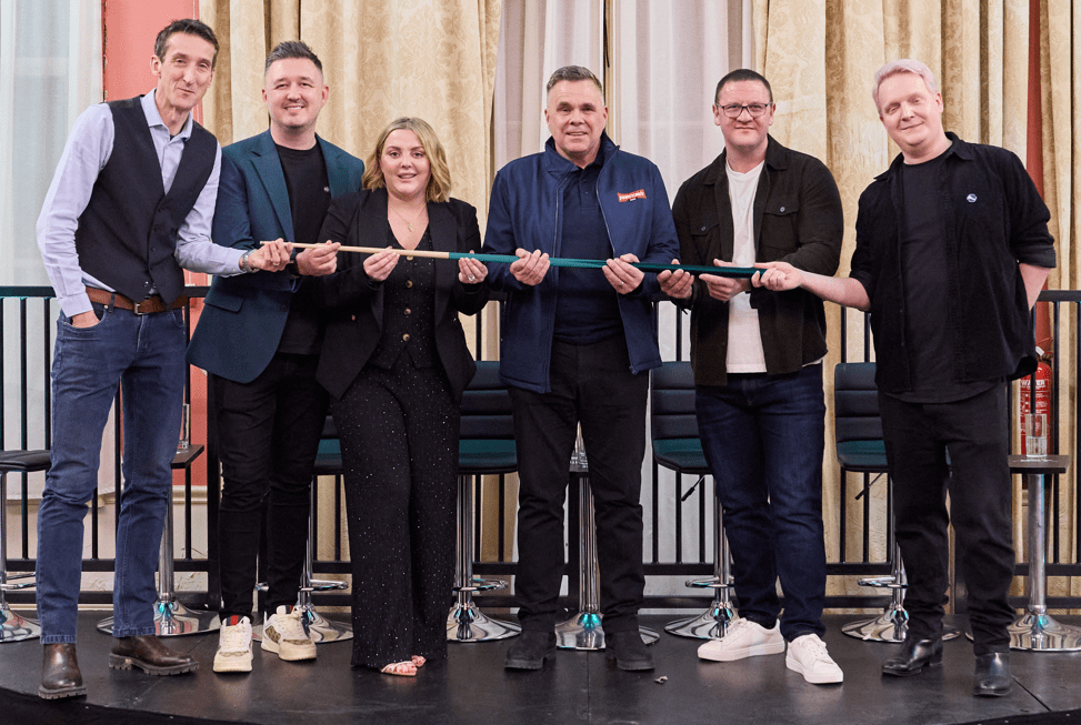 Photograph of people from Johnstone's Paint, Mind and the world of snooker.