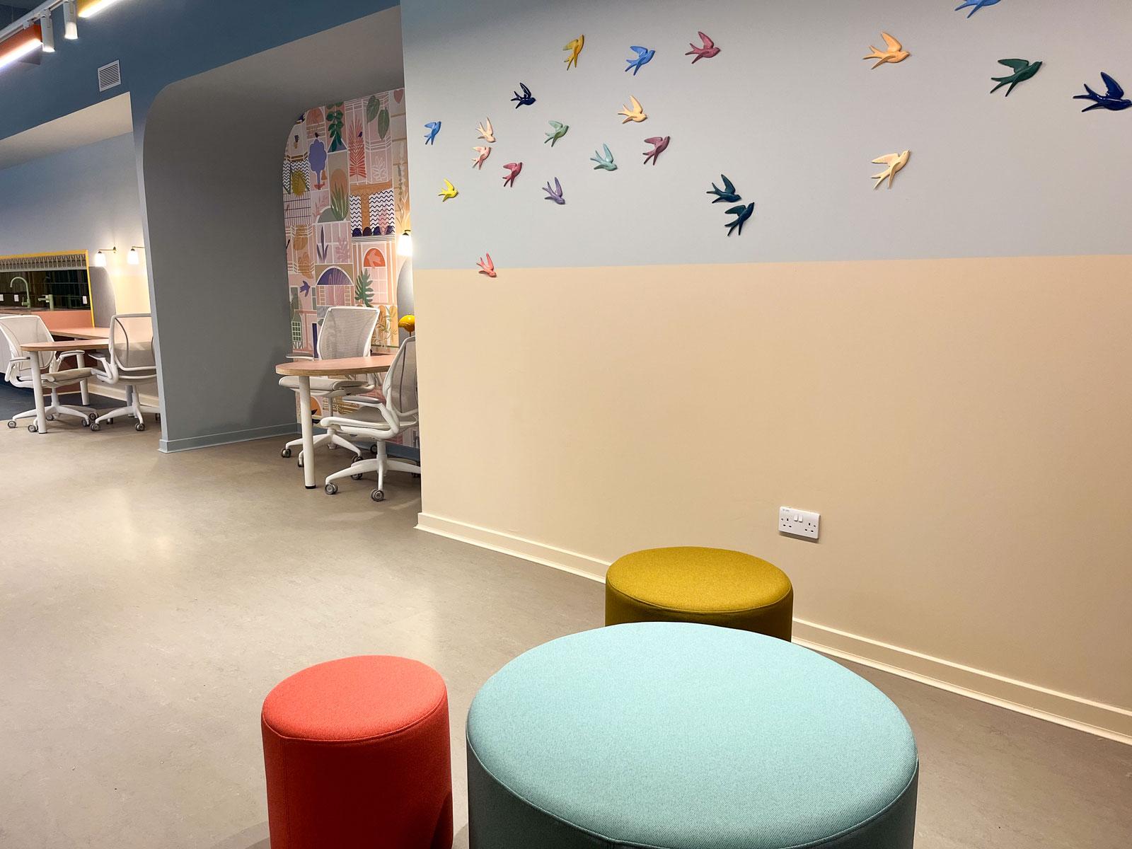 Photograph of the interior of The Nook, a new mental health drop-in hub in Glasgow.