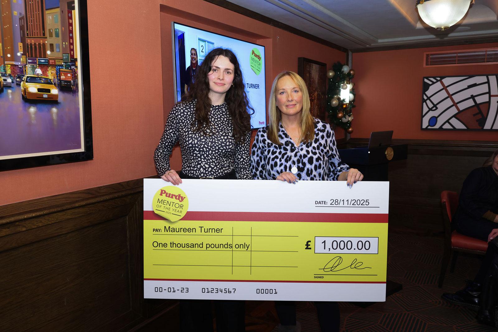 Maureen Turner (right) from UHI Inverness, wins Purdy Mentor of the Year 2025.