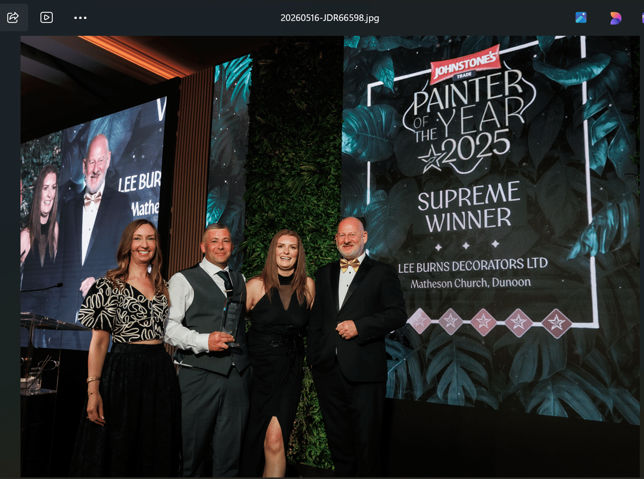 Winner of Johnstone's Decorator of the Year 2025
