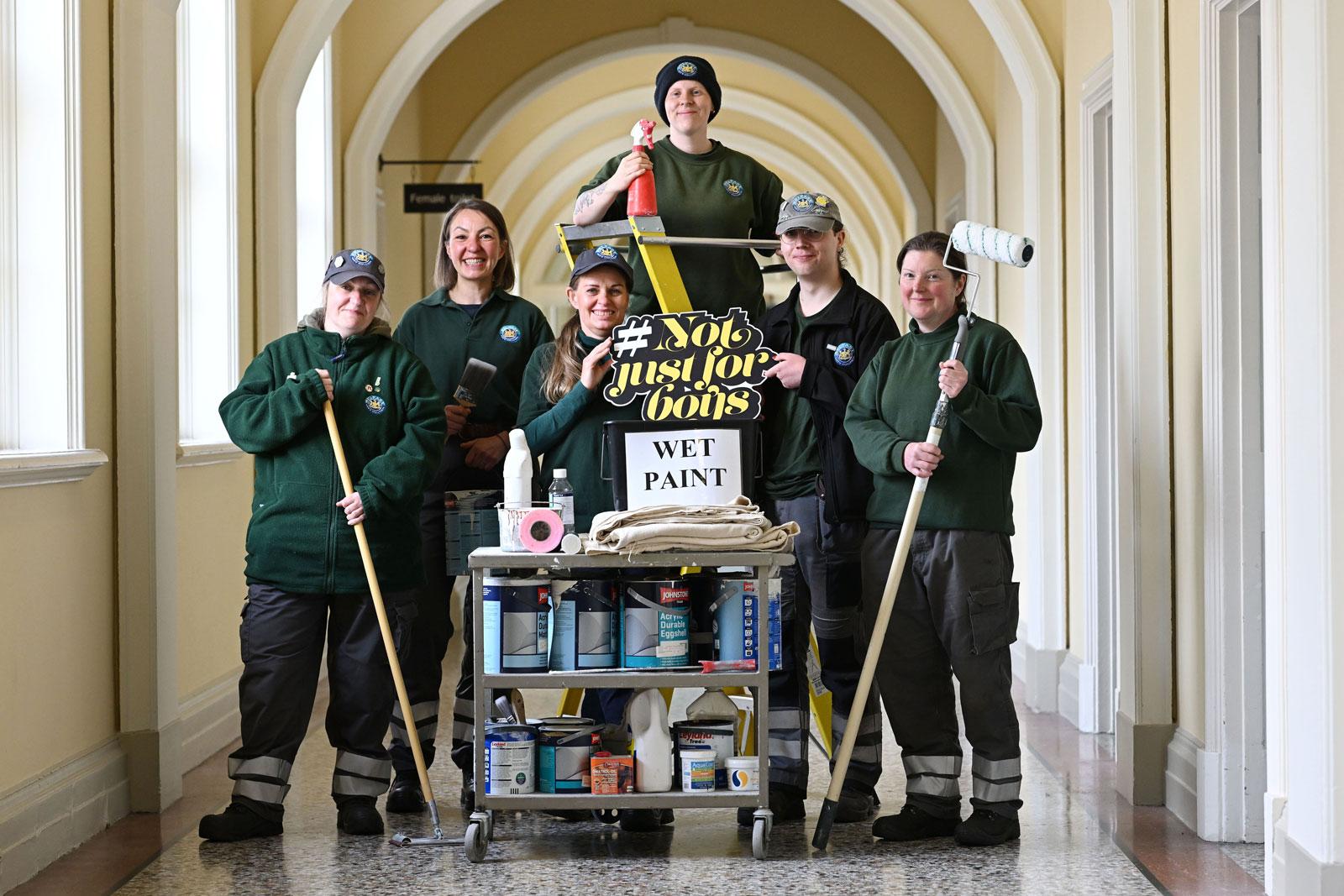 Women promoting the #notjustforboys campaign for Belfast City Council.