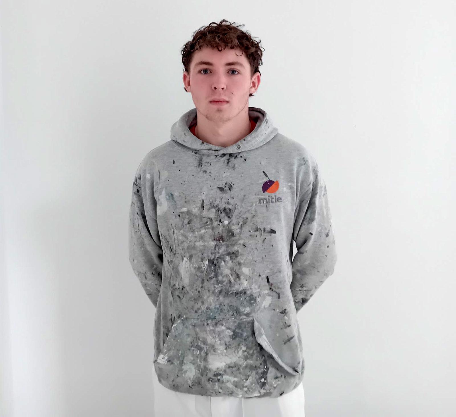 Photograph of Reuben Daly, second-year painting and decorating apprentice with Mitie.